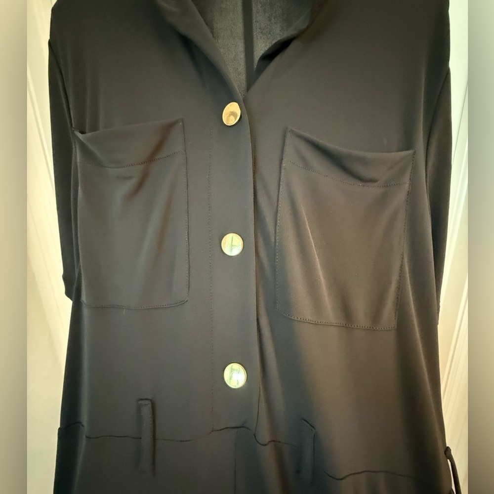 ZARA black jumpsuit gold buttons size M - Picture 4 of 4